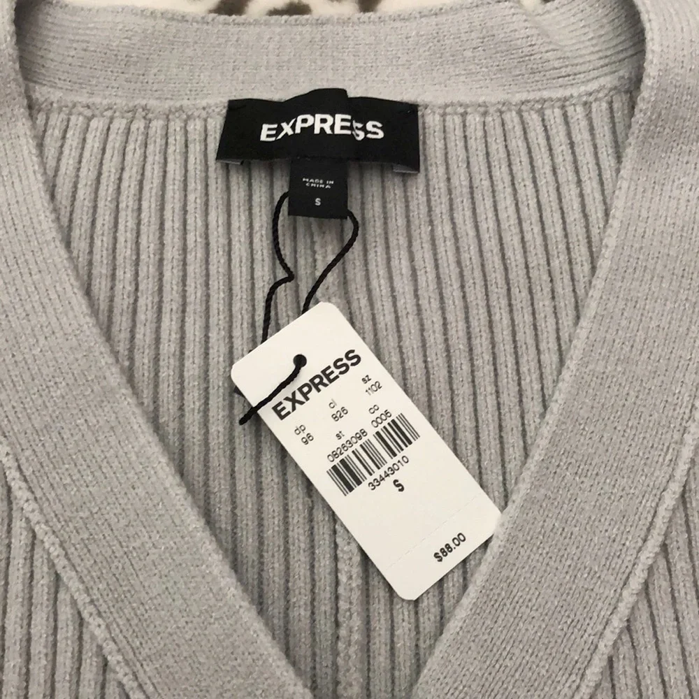 Express V-neck Dolman Sleeve Cardigan in Silver Heather Gray Size Small
